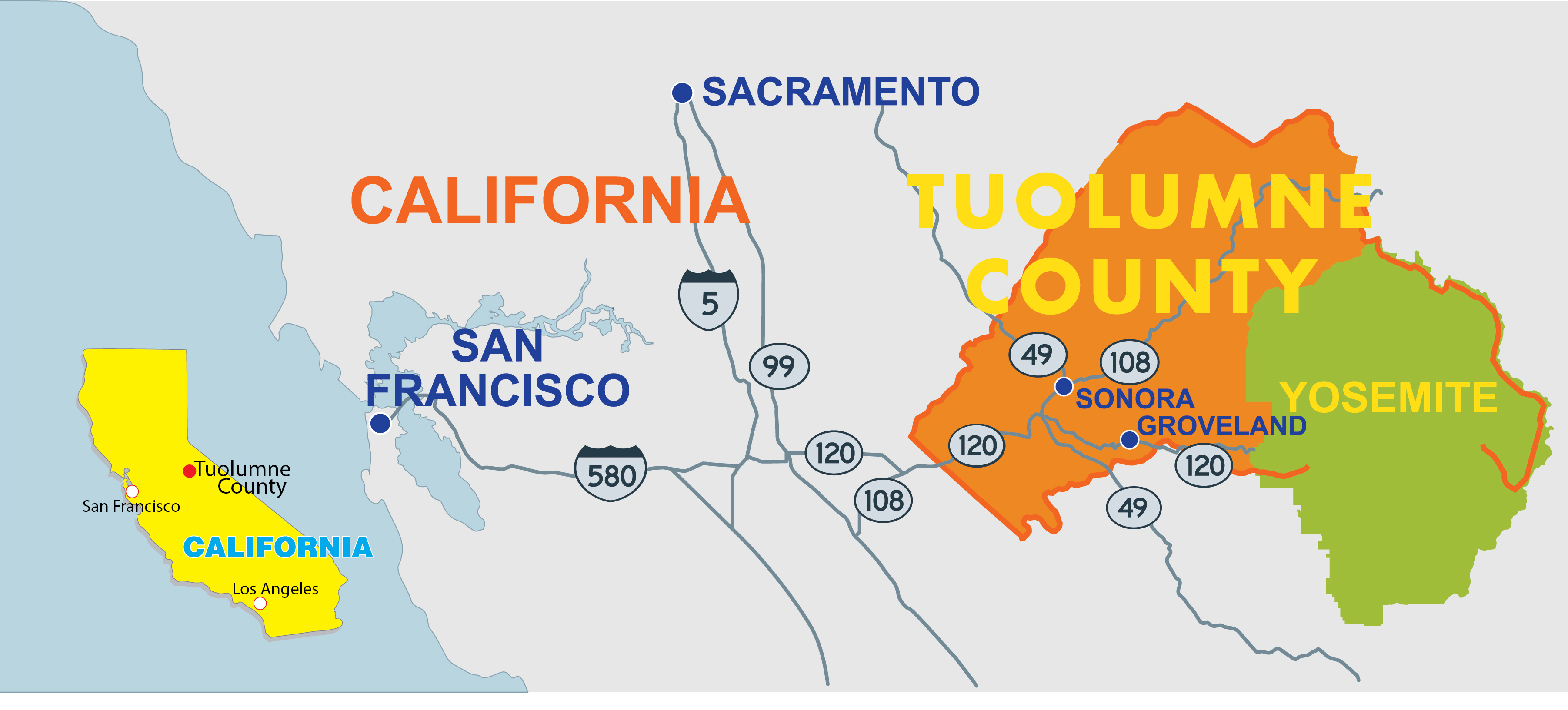 Maps Directions Transportation Information for Tuolumne County