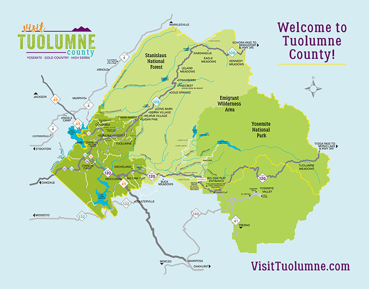 Maps, Directions & Transportation Information for Tuolumne County